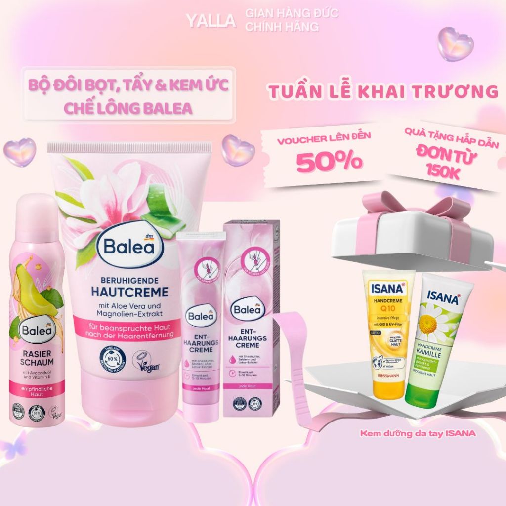 🇩🇪 Bộ đôi chăm sóc da cạo lông Balea – Bọt cạo & Kem dưỡng dịu da, ức chế mọc lông