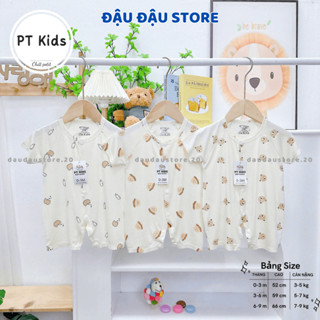 Set 3/5 Bộ Body Cộc Tay Cúc Giữa Thun Lạnh  Sơ Sinh mềm mịn cho bé trai bé gái 3-9kg PT-BODY1 Đậu Đậu Store