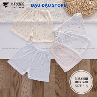 Set 5/10 Quần Đùi Quần Chục Thun Lạnh Màu Cho Bé Gái Bé Trai 4-15kg Vải Mềm Mát Phối Họa Tiết [QL114] Đậu Đậu Store
