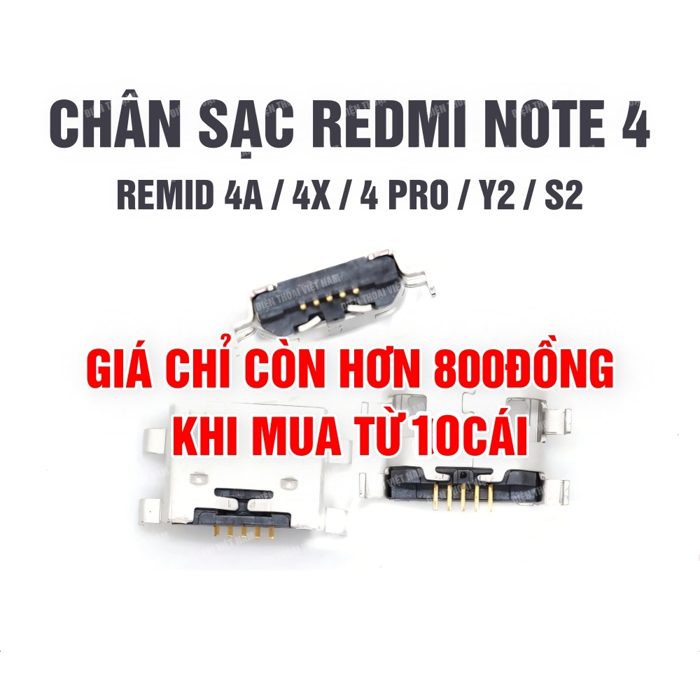 Set 10 chân sạc điện thoại Redmi Note 4 /4A/4X/4PRO/Y2/S2