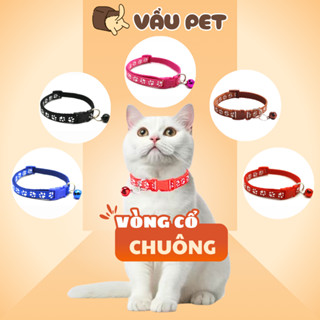  Vòng Cổ Cho Chó Mèo Chuông Bấm In Hình Dấu Chân - Vòng Đeo Cổ Cho Chó Vẩu Pet Shop 