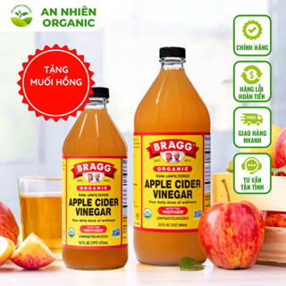 Giấm Táo Hữu Cơ Bragg 473ml & 946ml Date 2029, Hàng Mỹ - Dấm Táo Giảm Cân Ăn Kiêng Eatclean
