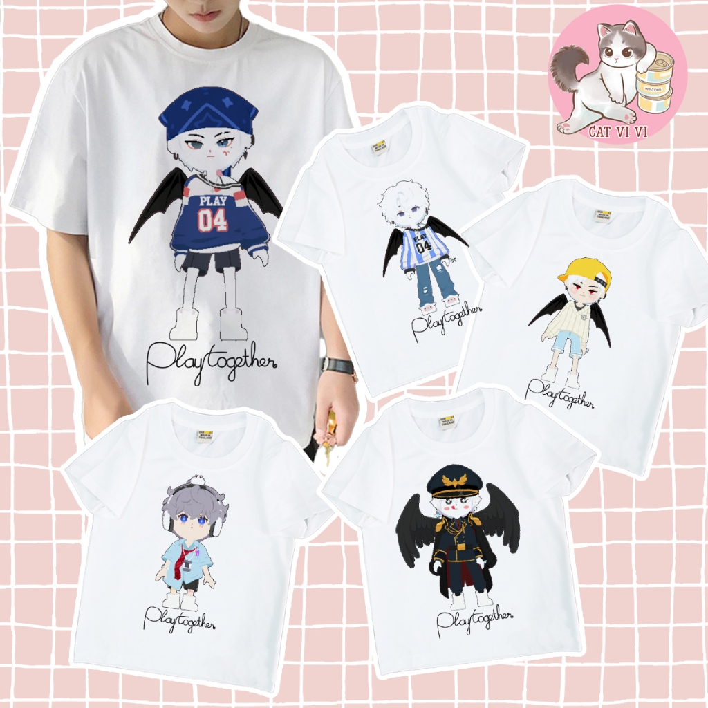 Áo thun play together,áo in hình play together tổng hợp mẫu nam tháng 7 2025, hình in siêu nét(PT30)