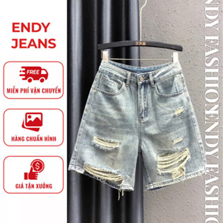 Quần Jean Ngố Nữ Ống Rộng Rách Gấu, Quần Bò Lửng Phong Cách Thời Trang Năng Động ED17