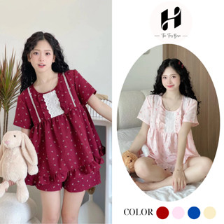  Set bộ đồ ngủ nữ vải đũi lụa mềm mại thoáng mát đồ ngủ bigsize nữ mặc ở nhà thời trang H Store 