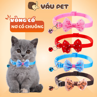 Vòng Cổ Cho Chó Mèo Chuông Nơ Bấm - Vòng Đeo Cổ Cho Chó Vẩu Pet Shop