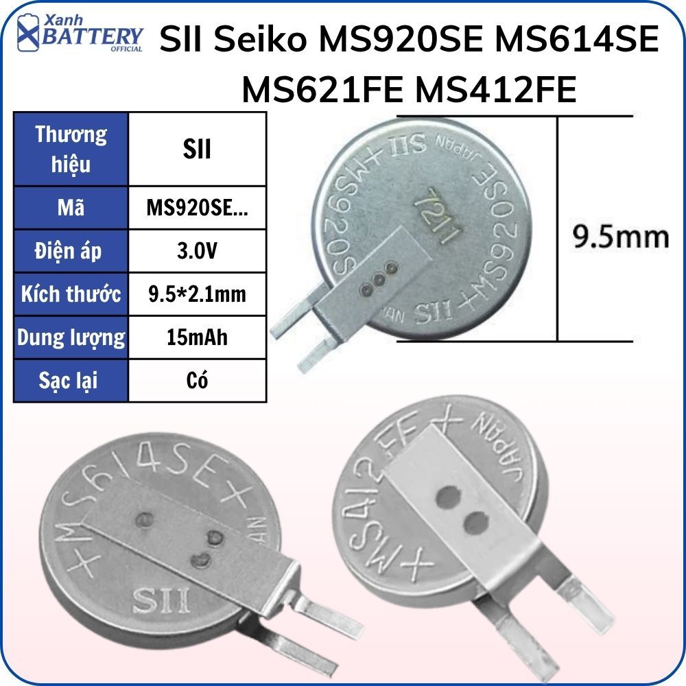 Sạc Seiko MS920SE MS614SE MS621FE MS412FE 3V   nút có thể sạc lại phổ biến hệ thống ML920