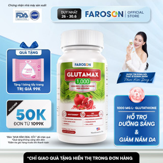 TPBVSK Viên Uống Trắng Da Glutathione Faroson Glutamax 1000 Hỗ Trợ Sáng Da Mờ Thâm Nám Chống Nắng Hộp 30 Viên