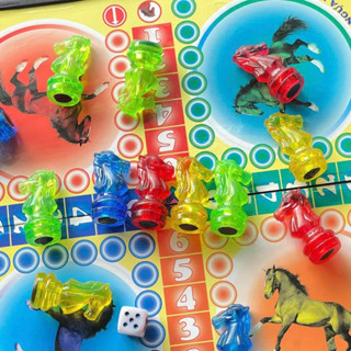 Bộ Cờ Cá Ngựa Nhật Minh NM3246 - Nhựa Trong Suốt Cao Cấp, Có Nam Châm, Quân Cờ Nhiều Màu