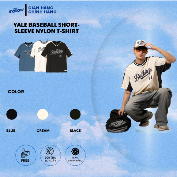 Áo jersey vải gió YAL.E BASEBALL SHORT-SLEEVE NYLON T-SHIRT ( Chính Hãng ) phong cách thời trang đườ