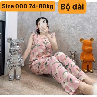 SIZE 000 ( 79-90kg ) BỘ DÀI,Đồ bộ tole nữ,bộ lanh mặc nhà tay cánh tiên quần dài F21 VNXK (Dài 74-80kg)