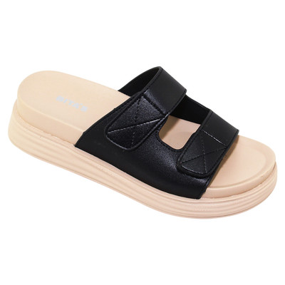 Dép quai ngang nữ Bita's DORACA.03 (Đen + Kem + Trắng)
