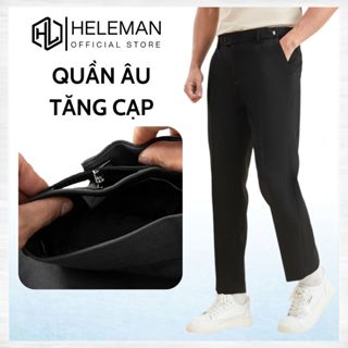 Quần âu nam tăng chỉnh cạp ống suông dáng baggy, Quần tây nam co giãn dày dặn chống nhăn QA2M1 HELEMAN