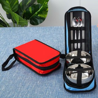 Bộ chén bát muỗng đũa du lịch tiện dụng kèm hộp đựng