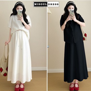 SET ĐẦM BẦU SƠ MI TIỂU THƯ SANG CHẢNH CHẤT ĐŨI VÂN MÂY CỔ REN XINH XẮN TIỂU THƯ 2 MÀU VÁY CÔNG SỞ CỘC TAY X365