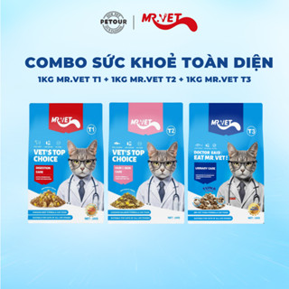 Thức ăn cho mèo Mrvet COMBO SỨC KHỎE TOÀN DIỆN hỗ trợ giảm rụng lông, tiêu búi lông hiệu quả