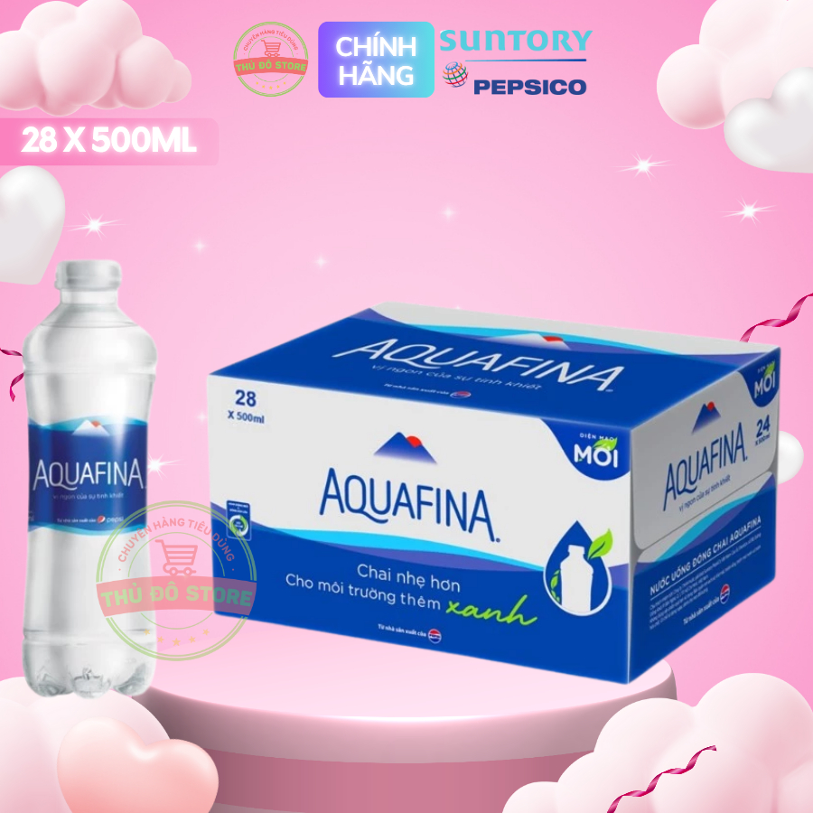 Nước Uống Tinh Khiết Aquafina - Thùng 28 Chai x 500ML
