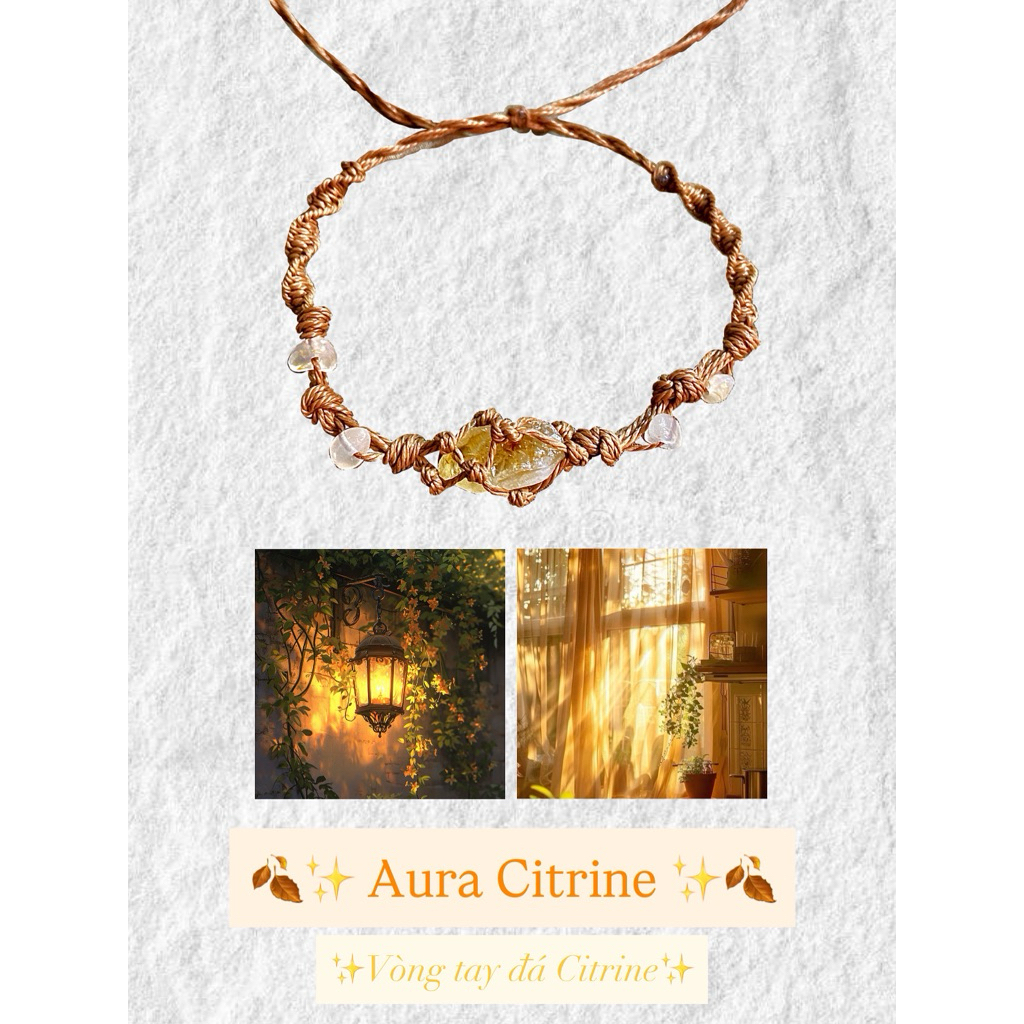 Aura Citrine,Vòng tay Citrine, Vòng tay tài lộc