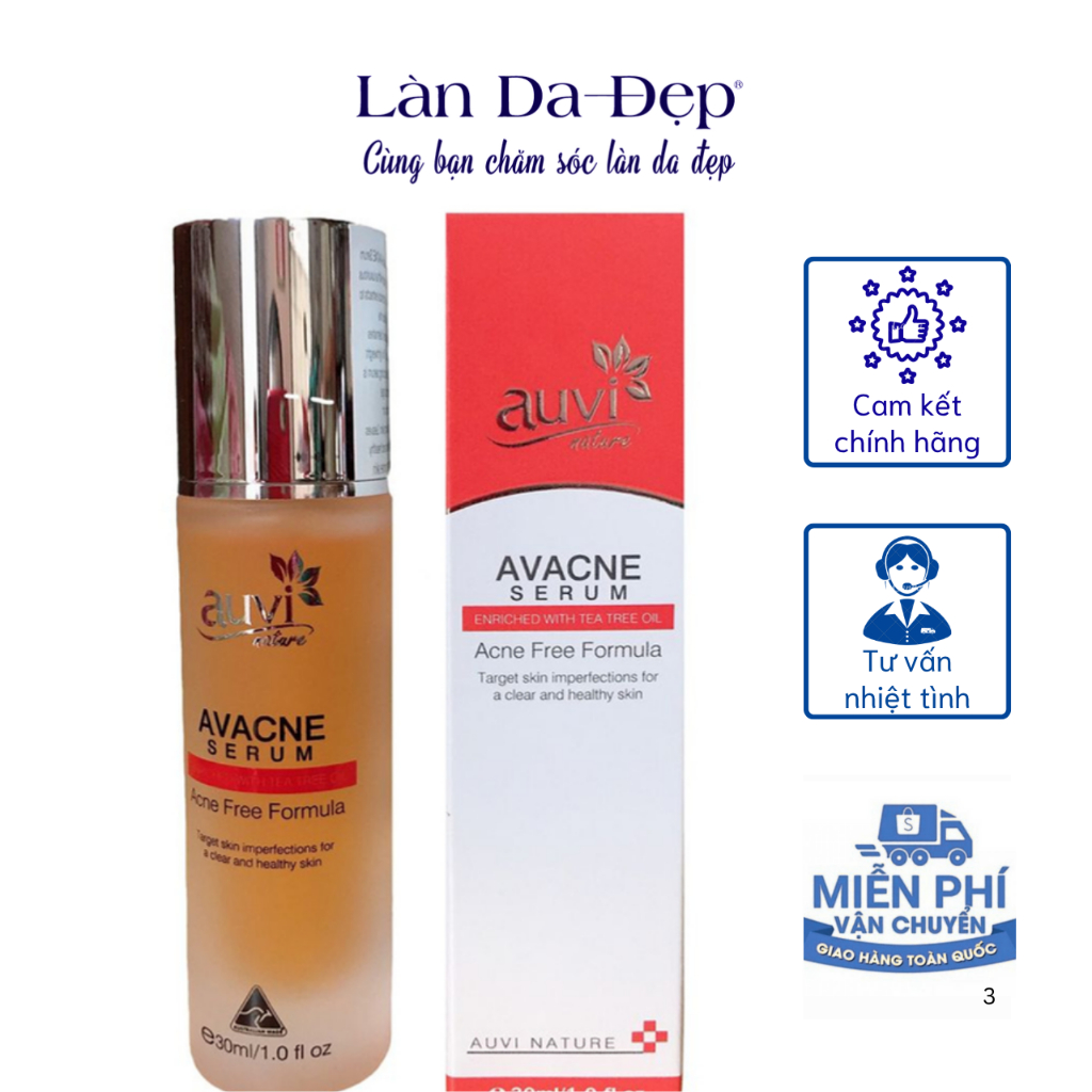 AUVI AVACNE SERUM - SERUM DƯỠNG HỖ TRỢ GIẢM MỤN GIẢM NHỜN