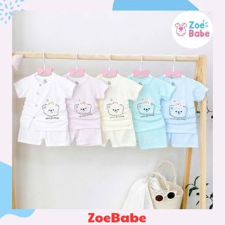 Bộ Quần Áo Cộc Tay Cotton Thông Hơi,  Peptit Thun Lạnh, Đồ Bộ Cho Bé Trai Bé Gái Từ 3-9kg