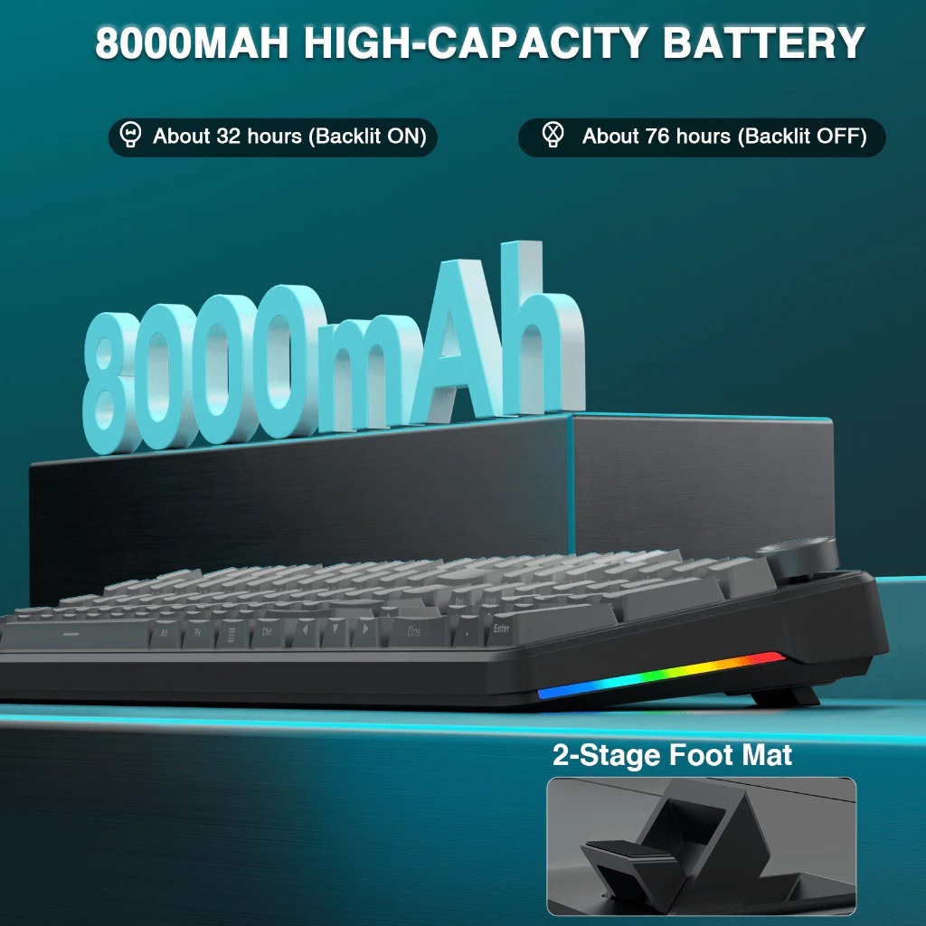 Bàn phím cơ Silent không dây AULA F108 Pro - Hỗ trợ hotswap - LED RGB nhiều chế độ - 3 mode kết nối | BigBuy360 - bigbuy360.vn