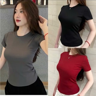 [Xả Lỗ Combo 3 Áo Nữ Cổ Tròn] Chất Thun Tăm Trơn Ôm Body tôn Dáng Mặc Đẹp,Mẫu Trend