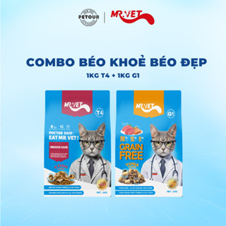 Thức ăn cho mèo MrVet COMBO BÉO KHỎE BÉO ĐẸP, hỗ trợ tiêu hóa, kiểm soát mùi hôi chất thải