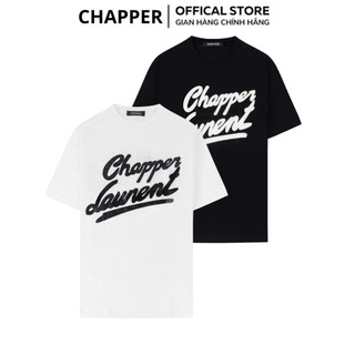 Áo thun nam nữ cổ tròn Chapper chữ thêu da, form Unisex, vải cotton thoáng mát - APCP005 Menswear Top