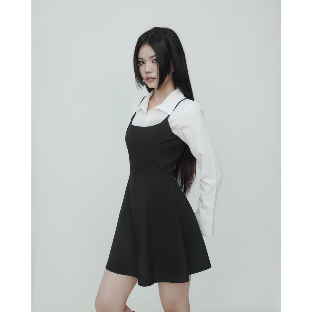 DALLA Combo đầm cô vuông xòe và sơ mi xẻ tà (D04+SM04) | BigBuy360 - bigbuy360.vn
