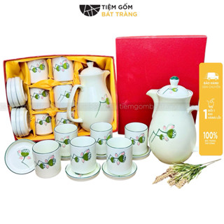  Bộ Bình Nước Sứ Men Kem Vẽ Tay 1500ml Nhiều Mẫu Cốc Uống Nước Sứ Bát Tràng Làm Quà Tặng Cao Cấp 