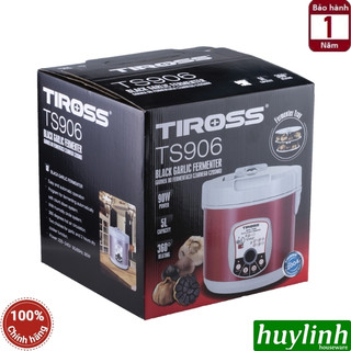 Máy làm tỏi đen Tiross TS906 - 5 lít (1-1.2kg tỏi tươi) - Chế độ sấy khô 2h - 2 chức năng tỏi cô đơn và tỏi nhánh