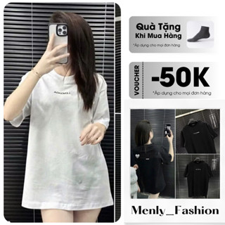 Áo Phông Bale.n V2 Thêu Ngực Phối Dạ Siêu Nét Hàng Hot Trend, Áo Thun Form Rộng Nam Nữ Cotton Cao Cấp