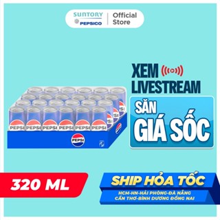   LIVE  Thùng Nước Ngọt Giải Khát Có Gaz Pepsi  320ml hoặc 350ml lon  