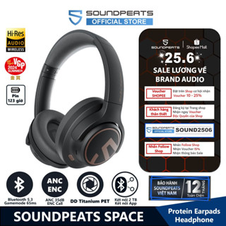 Tai Nghe Chụp Tai Bluetooth SoundPEATS Space | Pin 123 Giờ | DD Titan PET | Bluetooth 5.3