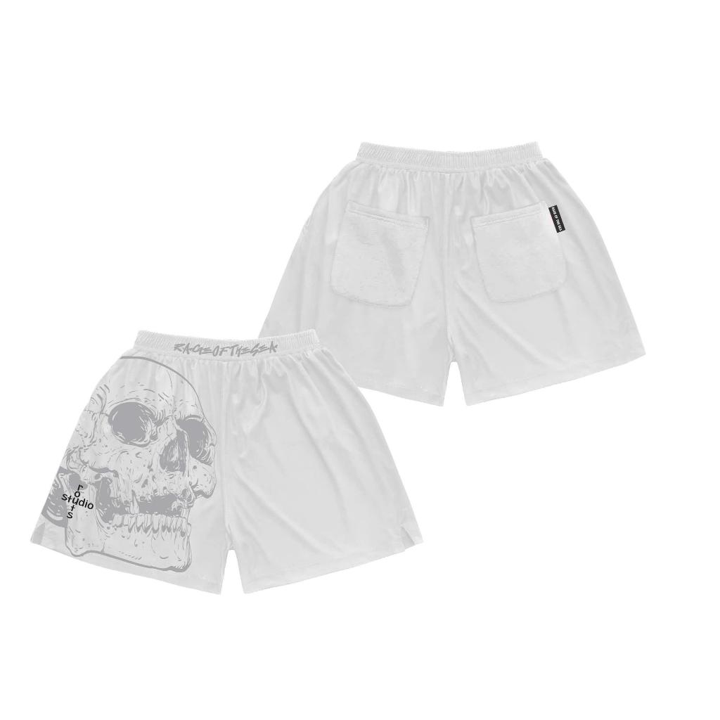 (TẶNG HỘP+1 PHẦN QUÀ)QUẦN SHORT NỈ 2 DA CAO CẤP UNISEX FORM ÂU TRÊN GỐI RAGE OF THE SEA (ROTS STUDIO)-"SKULL SHORT" | BigBuy360 - bigbuy360.vn