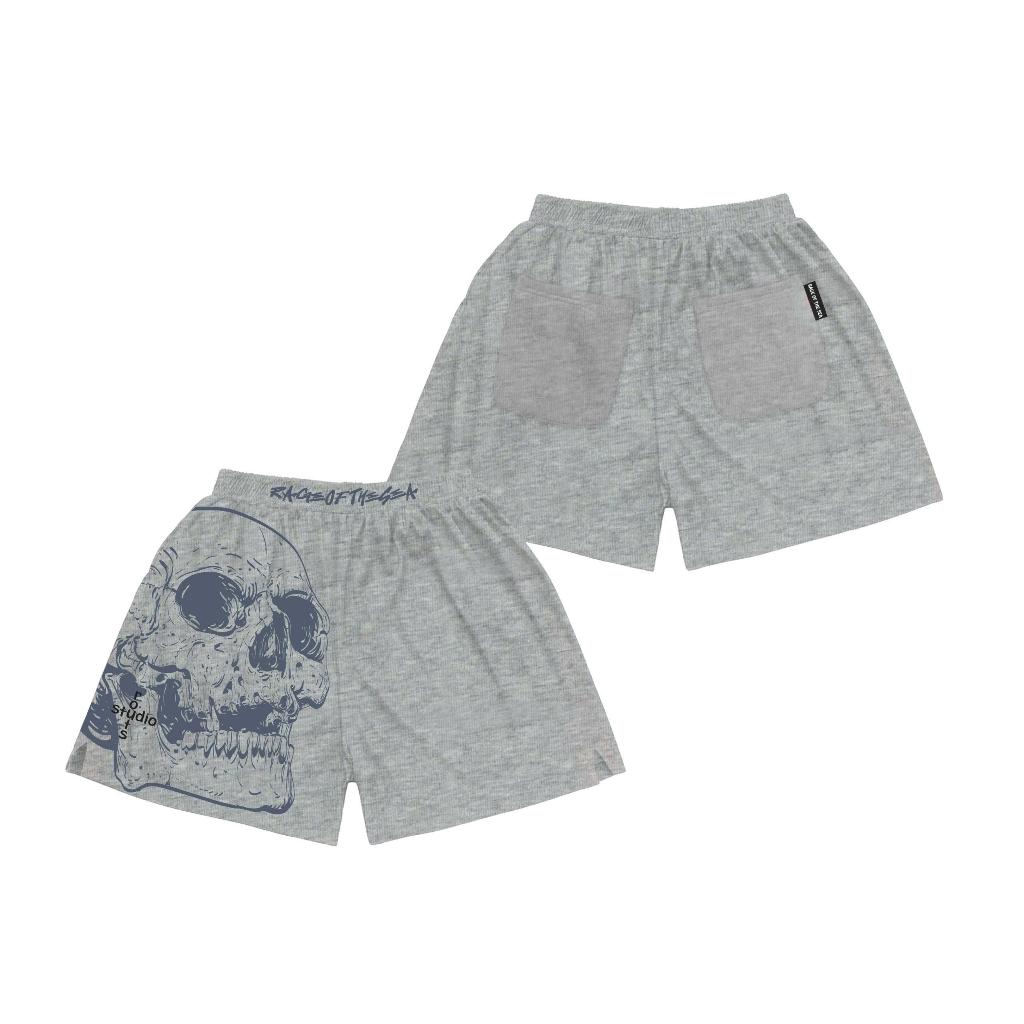 (TẶNG HỘP+1 PHẦN QUÀ)QUẦN SHORT NỈ 2 DA CAO CẤP UNISEX FORM ÂU TRÊN GỐI RAGE OF THE SEA (ROTS STUDIO)-"SKULL SHORT" | BigBuy360 - bigbuy360.vn