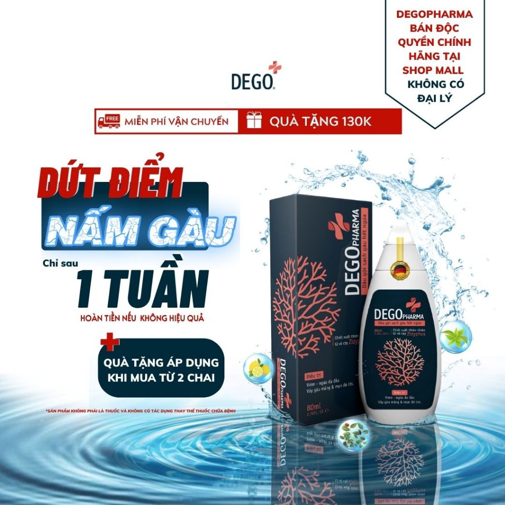 Dầu Gội Sạch Gàu Nấm DEGO 80ml Dứt Điểm Gàu Ngứa & Nấm Da Đầu Sau 1 Tuần