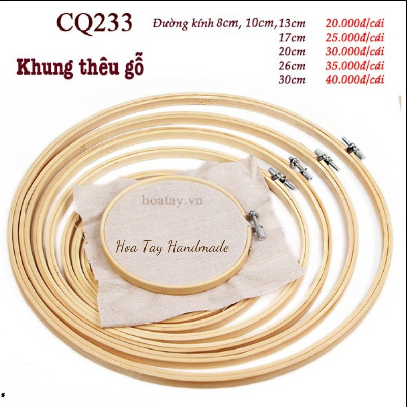 Khung Thêu Gỗ Trúc CQ233 – Công Cụ Hỗ Trợ Thêu Tay Hoàn Hảo