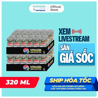 [LIVE] Combo 2 Thùng 24 Lon Pepsi Vị Chanh Không Calo, Không Đường (320ml/lon)