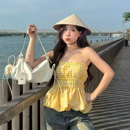 (HỎA TỐC HCM) Áo Ống Bí Nhúng Thun K6284 _XUONGMAYLOLEM | BigBuy360 - bigbuy360.vn