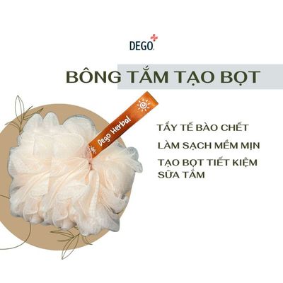 Bông tắm tạo bọt mềm mịn sợi thiên nhiên Dego cao cấp