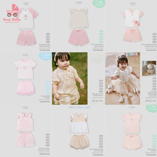 Bộ NOUS cộc tay BÉ GÁI chất siêu mềm mịn, thoáng mát cho bé 6m 9m 12m 18m 2y