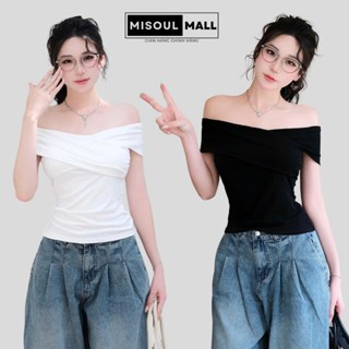 Áo Trễ Vai Nữ Misoul Mall Chất Thun Cotton Co Giãn Cộc Tay Form Ôm Body 439