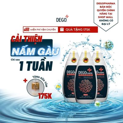 Combo 3 Dầu Gội Sạch Nấm DEGO 80ml - Dứt Điểm Gàu Ngứa & Nấm Da Đầu - Chiết Xuất Thiên Nhiên