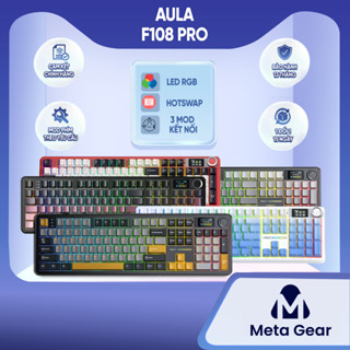 [CHÍNH HÃNG] Bàn phím cơ Aula F108 Pro & S87Pro - Bàn phím Bluetooth,  3 mode kết nối, Hotswap, Led RGB, Keycap PBT