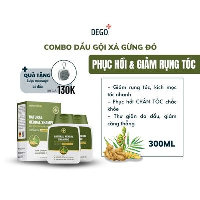 Combo 2 Dầu Gội Gừng Đỏ DEGO PHARMA 250ml Giảm Rụng Tóc & Giúp Tóc Suôn Mượt