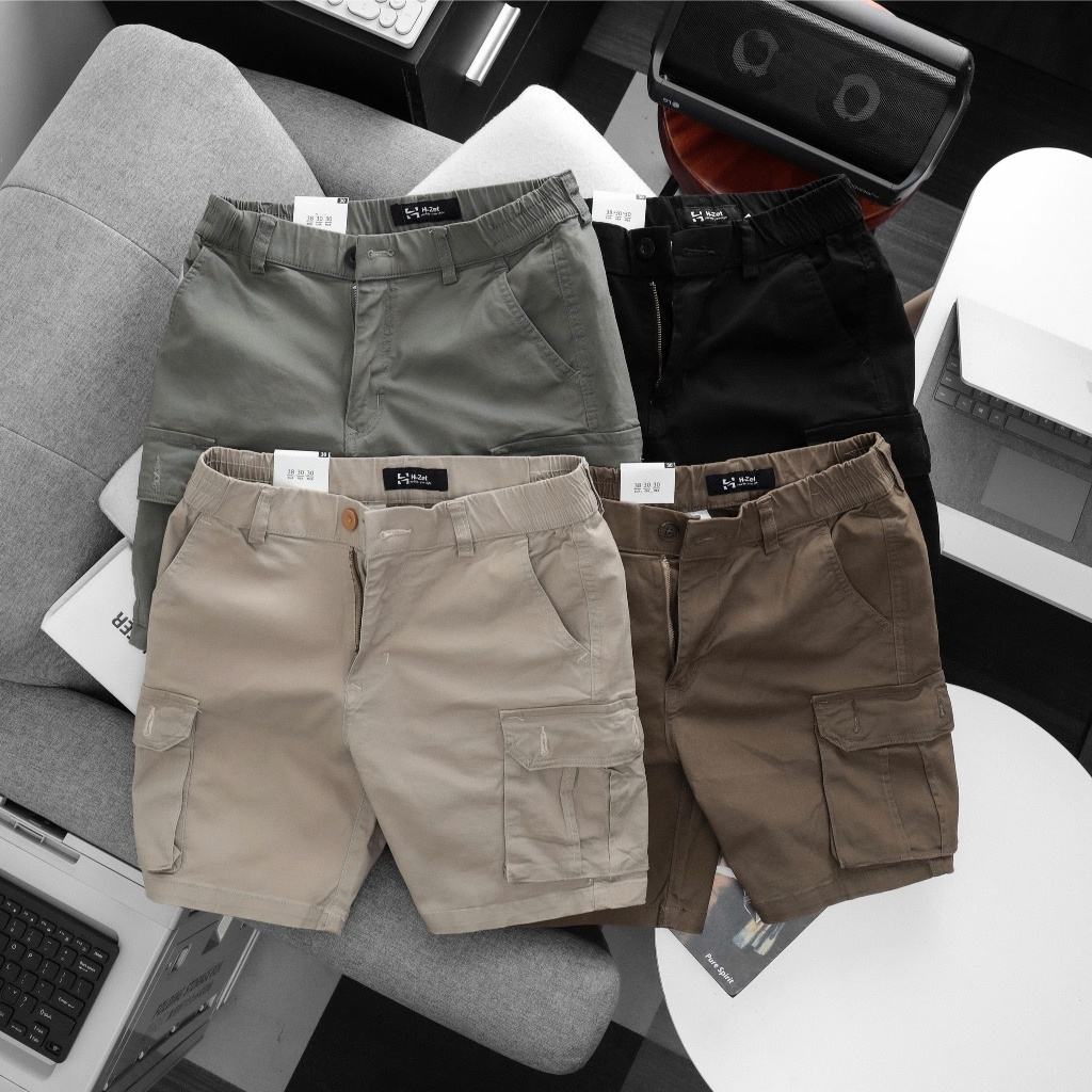  Quần short túi hộp nam form trẻ trung - vải kaki co giãn kết hợp lưng thun - SHORTTH270 