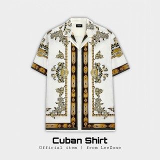 Áo sơ mi Cuban LeeZone form rộng, chất vải lụa thoáng mát | Sơmi White Kingdom