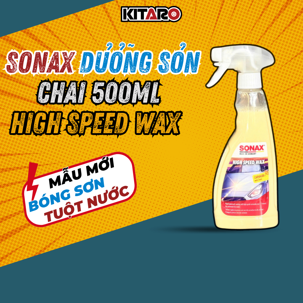 Xịt dưỡng sơn SONAX HIGH SPEED WAX 288200 làm bóng, bảo vệ sơn tạo hiệu ứng lá sen