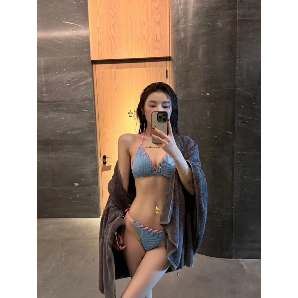 [QCCC nhiều màu] Bikini 2 mảnh basic chất gân phối viền xu hướng kèm ảnh thật | BigBuy360 - bigbuy360.vn